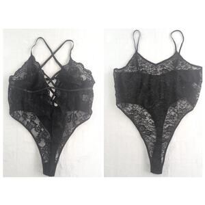 Lace Strappy Lingerie Teddy Bodysuits Set of (2) Women's 4XL
